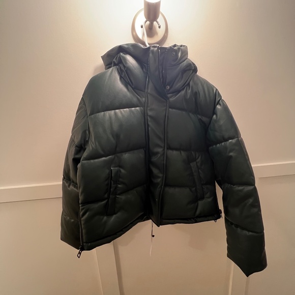 Dynamite green faux leather puffer - Picture 1 of 1